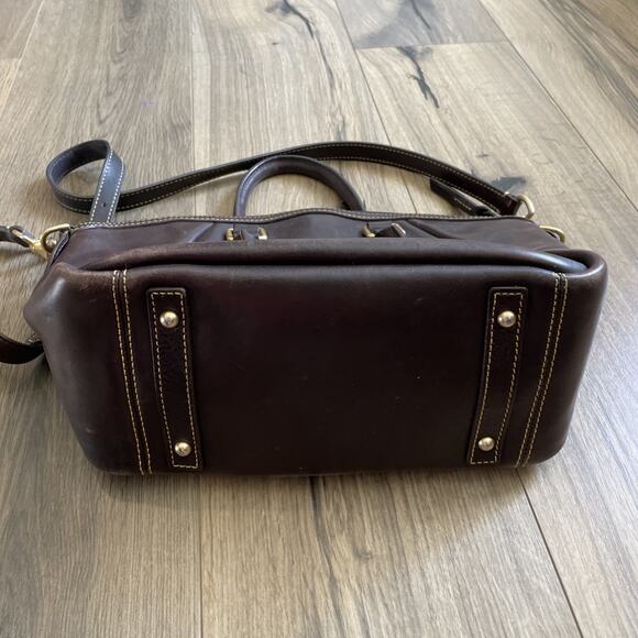 Dooney & Bourke Samba Brown Leather & Suede Satchel Shoulder Bag Handbag - Picture 9 of 11